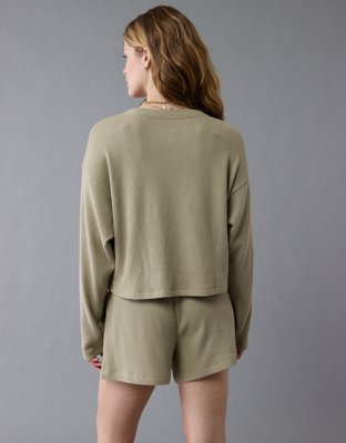 AE Luxe Plush Waffle Tee + Short Lounge Set