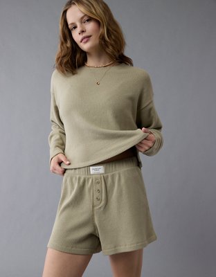 AE Luxe Plush Waffle Tee + Short Lounge Set