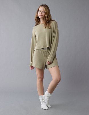 AE Luxe Plush Waffle Tee + Short Lounge Set