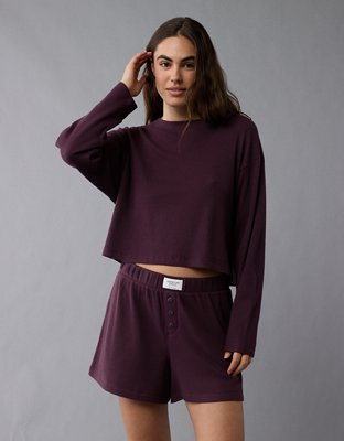 AE Luxe Plush Waffle Tee + Short Lounge Set