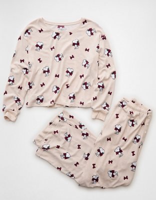 AE Luxe Plush Snoopy Long-Sleeve & Pant PJ Set