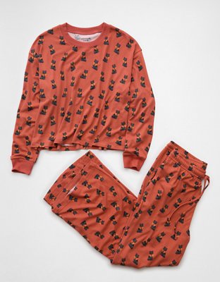 AE Luxe Plush Halloween Long-Sleeve & Pant PJ Set