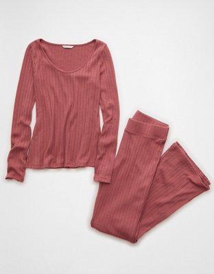 AE Long Sleeve T-Shirt + Flare Pant Lounge Set