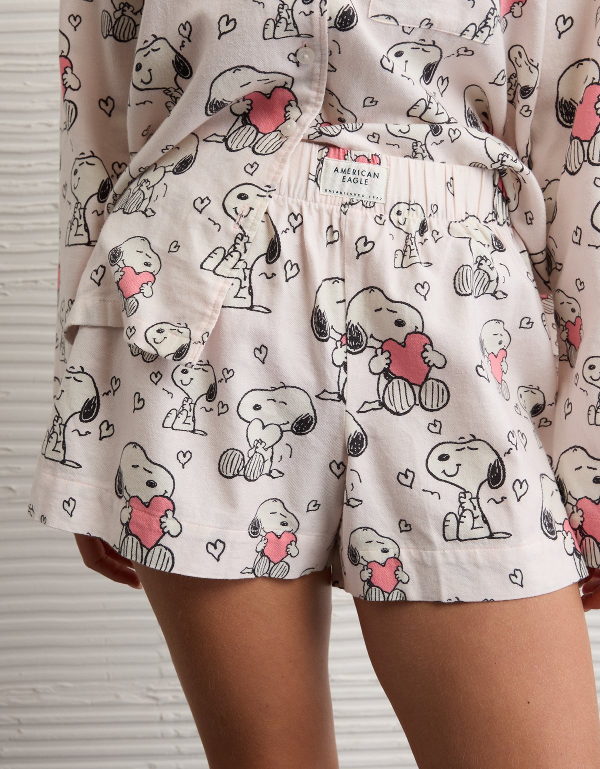 AE Snoopy Valentine's Day Flannel PJ Set - image 5