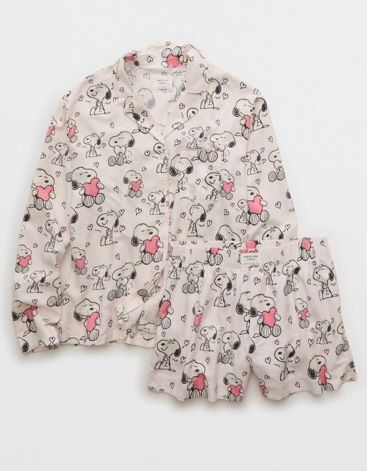 AE Snoopy Valentine's Day Flannel PJ Set - image 3