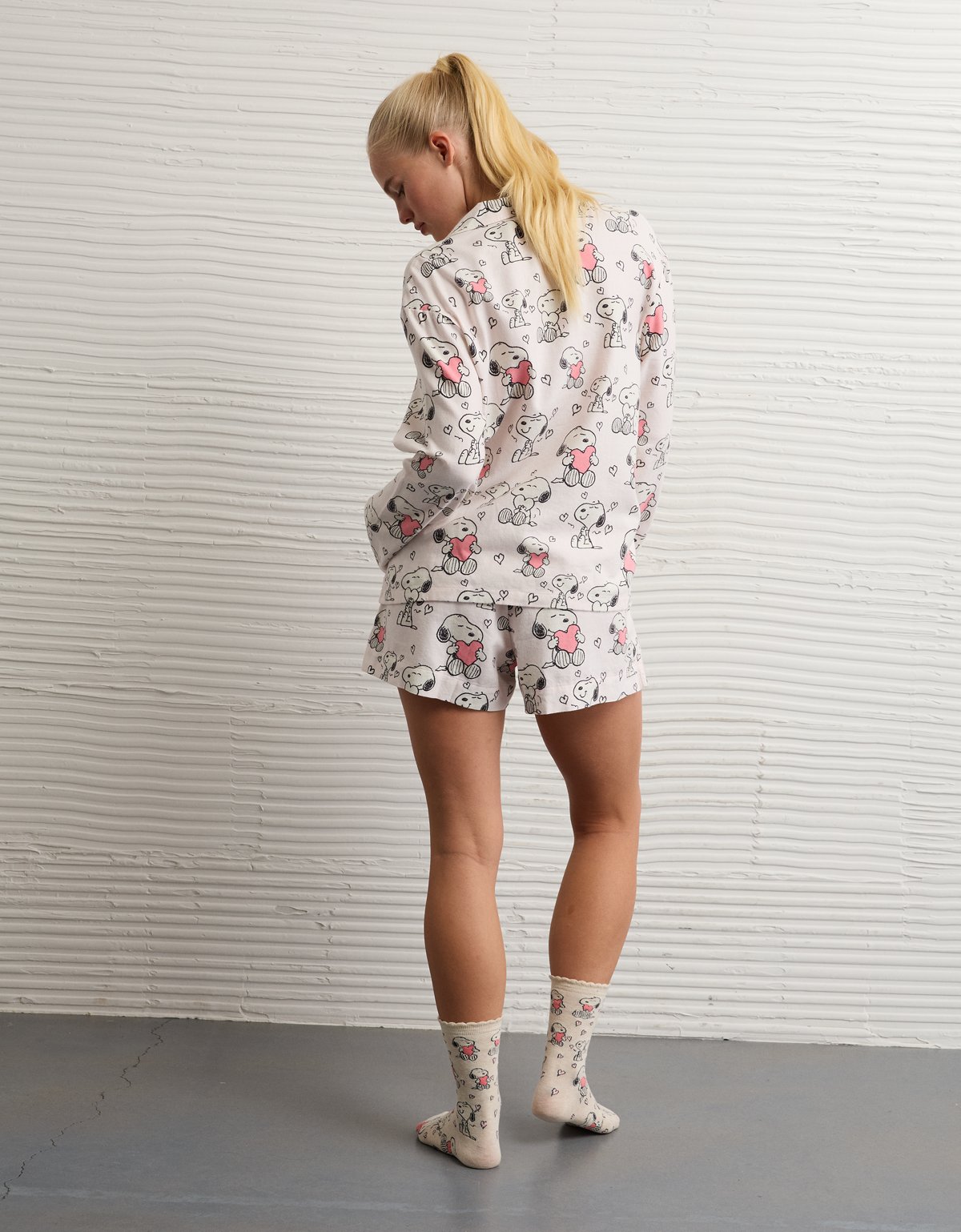 AE Snoopy Valentine's Day Flannel PJ Set - image 2
