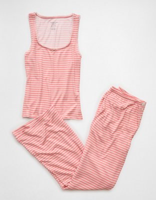 AE Plush Striped PJ Set
