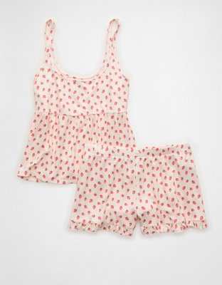 AE Luxe Plush Ruffled PJ Set