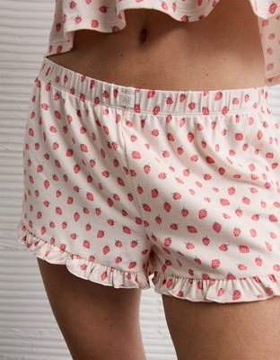 AE Luxe Plush Ruffled PJ Set