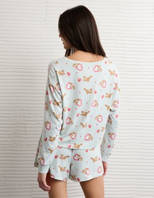 AE Luxe Plush Kitten PJ Set