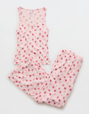 AE Luxe Plush Candy Hearts PJ Set