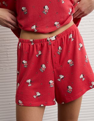 AE Luxe Plush Snoopy Valentine's Day PJ Set