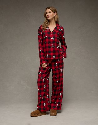 AE Snoopy Flannel PJ Set