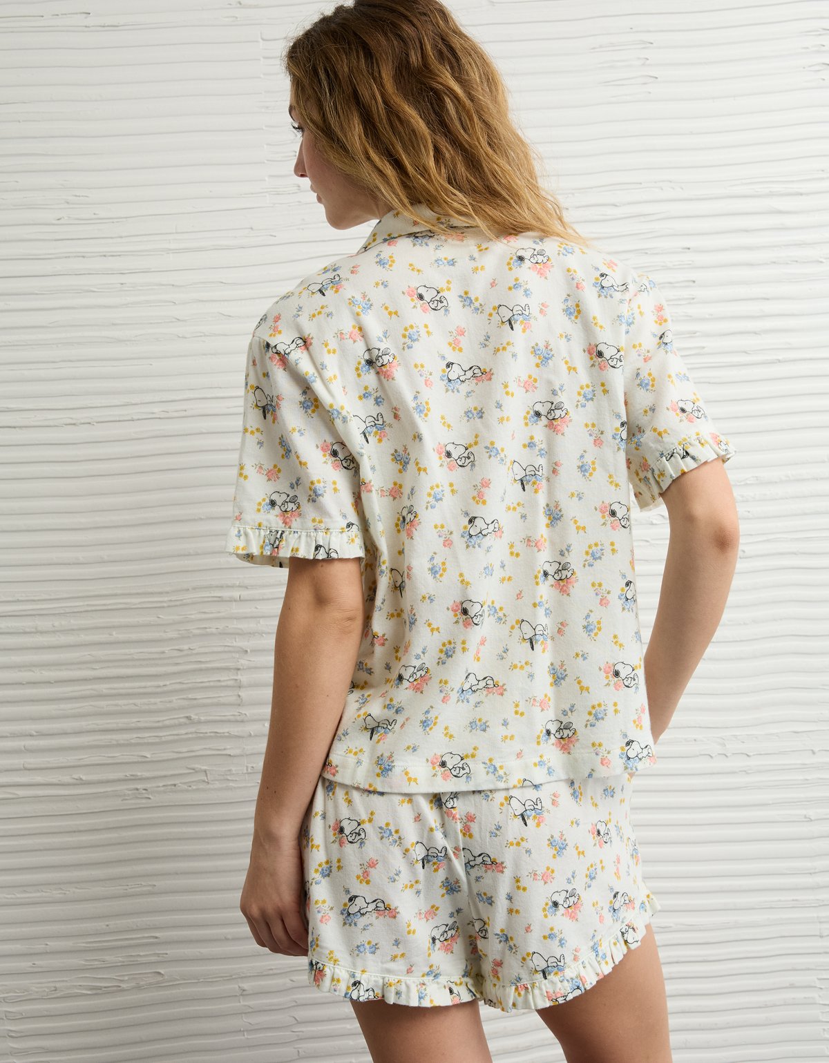 AE Snoopy Ruffled Flannel PJ Set - image 2