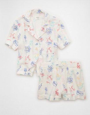 AE Cotton Gauze Short-Sleeve PJ Set