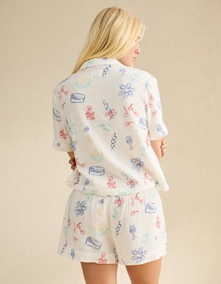 AE Cotton Gauze Short-Sleeve PJ Set