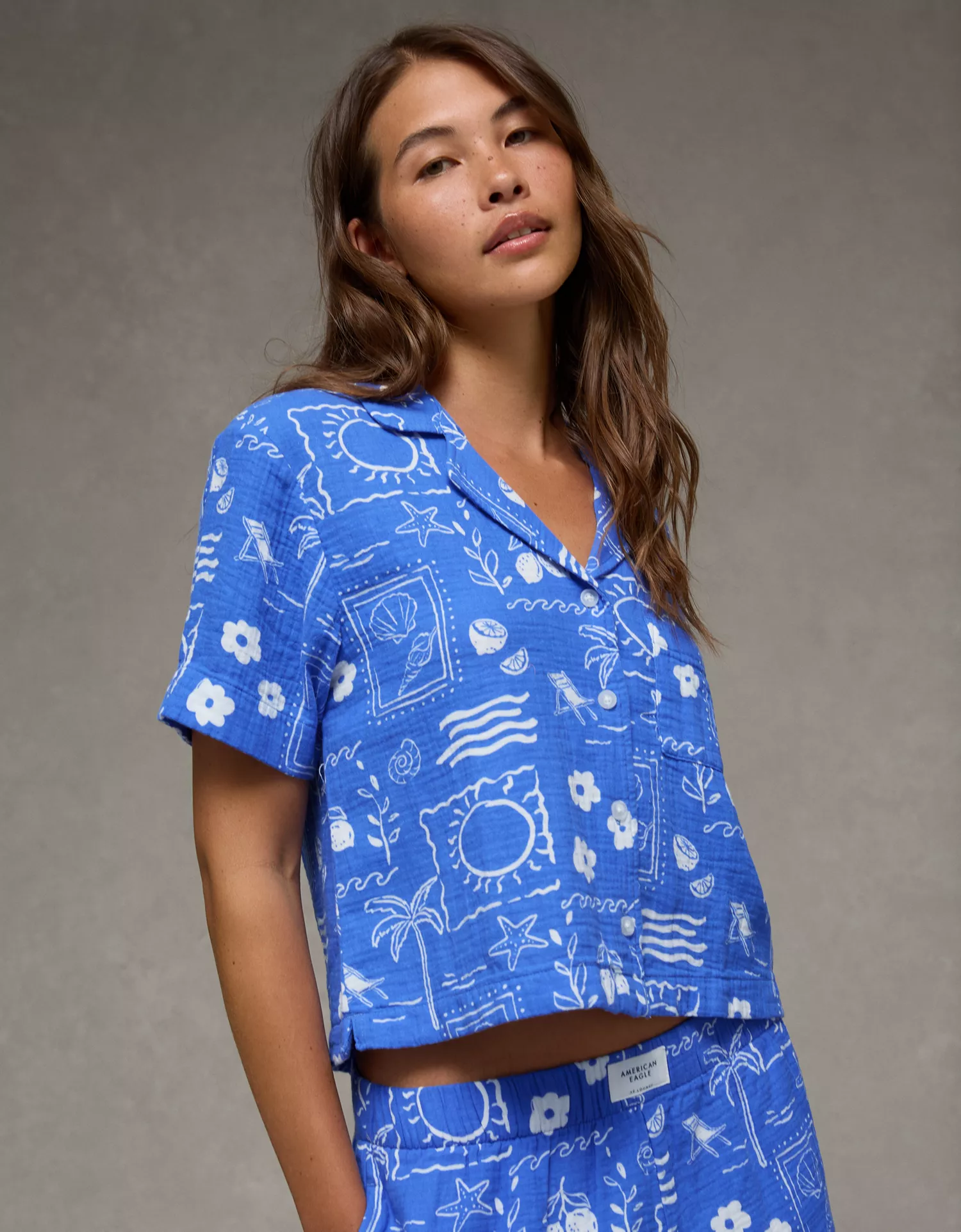 AE Cotton Gauze Short-Sleeve PJ Set - thumbnail 5