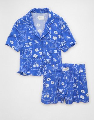 トップス C.E Cav Empt PATCHED GAUZE SHORT SLEEVE AE Cotton Gauze Short-Sleeve PJ Set | American Eagle