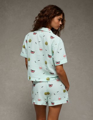 AE Cotton Gauze Short-Sleeve PJ Set