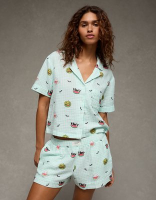 AE Cotton Gauze Short-Sleeve PJ Set
