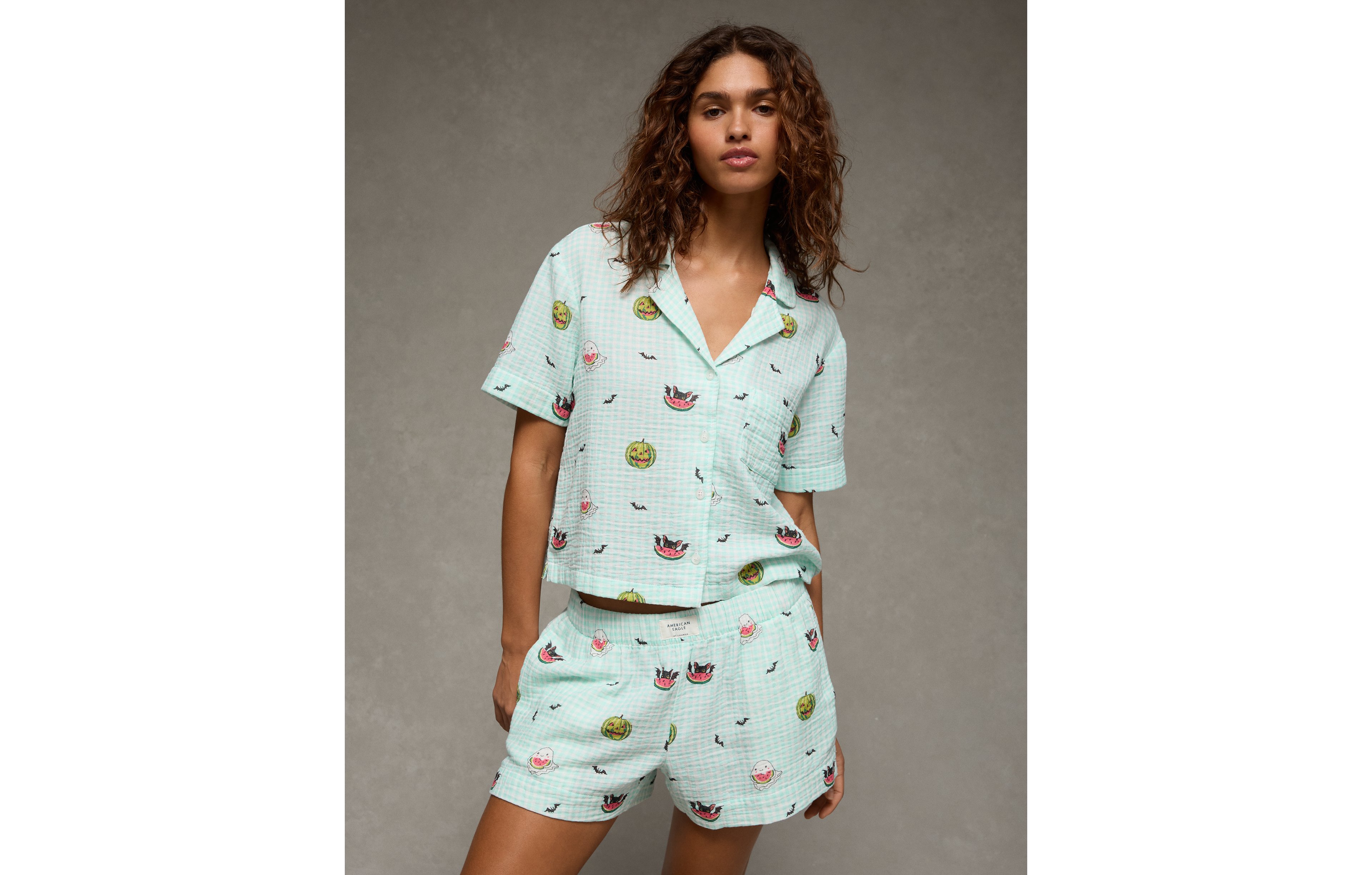 AE Cotton Gauze Short-Sleeve PJ Set