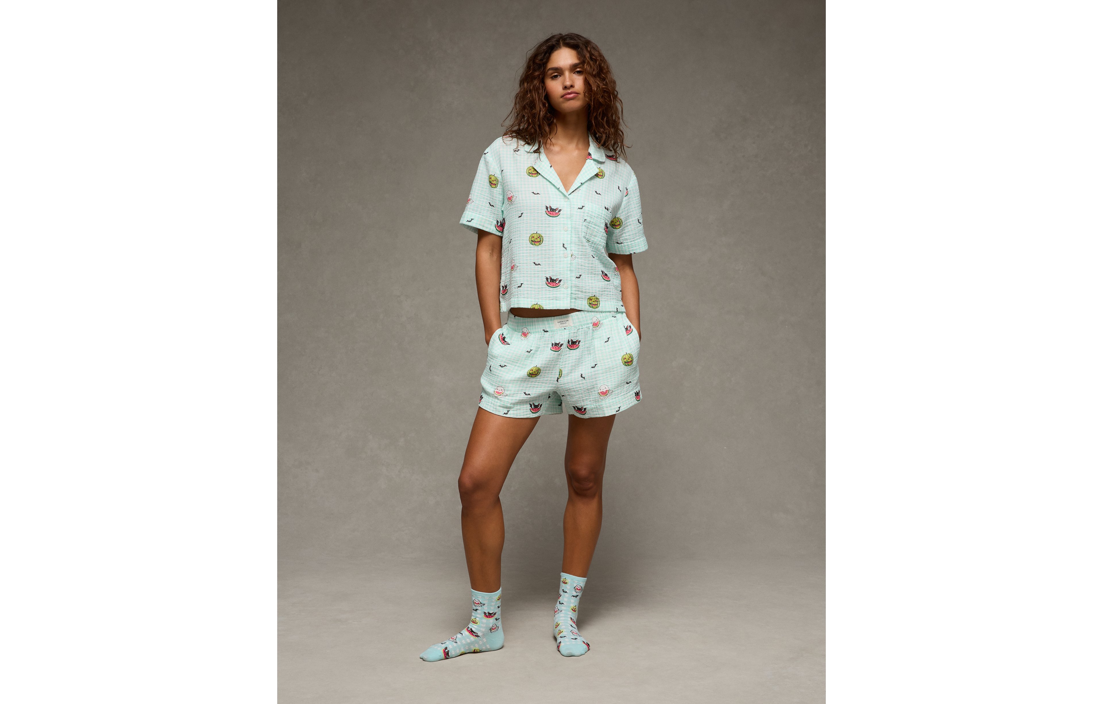 AE Cotton Gauze Short-Sleeve PJ Set