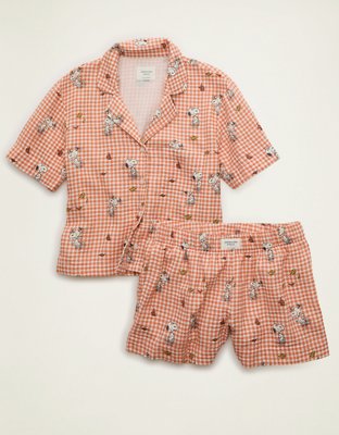 Ensemble de pyjama à manches courtes en gaze coton Snoopy AE