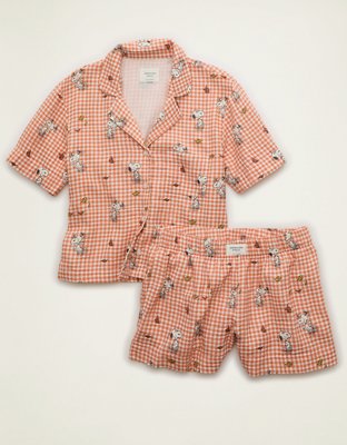AE Snoopy Cotton Gauze Short-Sleeve PJ Set