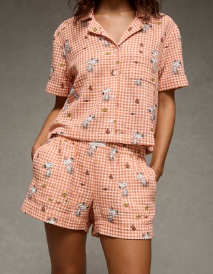 Ensemble de pyjama à manches courtes en gaze coton Snoopy AE