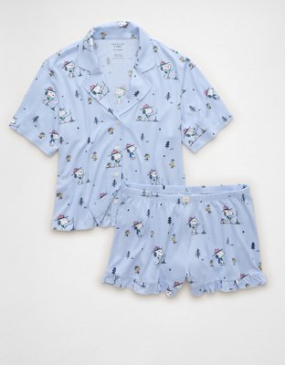 AE Luxe Plush Button-Up PJ Set
