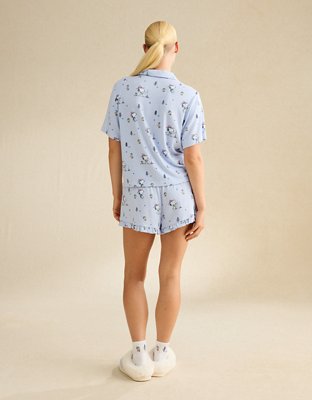 AE Luxe Plush Button-Up PJ Set