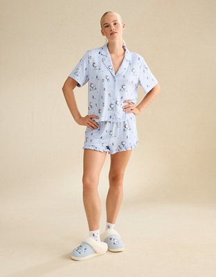 AE Luxe Plush Button-Up PJ Set