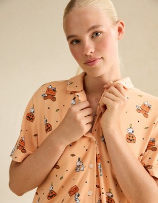 AE Luxe Plush Button-Up PJ Set