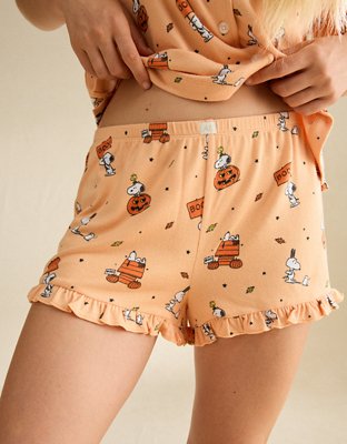 AE Luxe Plush Snoopy Button-Up PJ Set | American Eagle