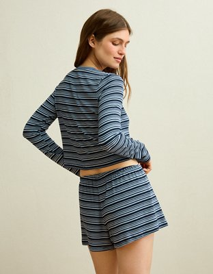 AE Luxe Plush Cardigan & Short PJ Set