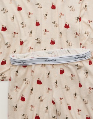 AE Luxe Plush Snoopy Long Sleeve + Pant PJ Set