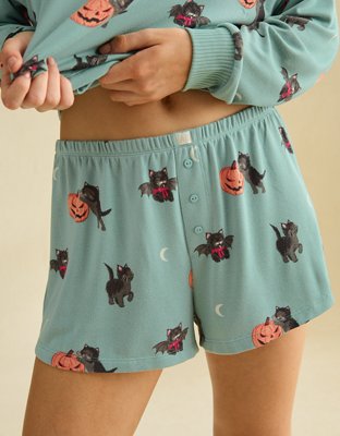 AE Luxe Plush Long Sleeve + Short PJ Set