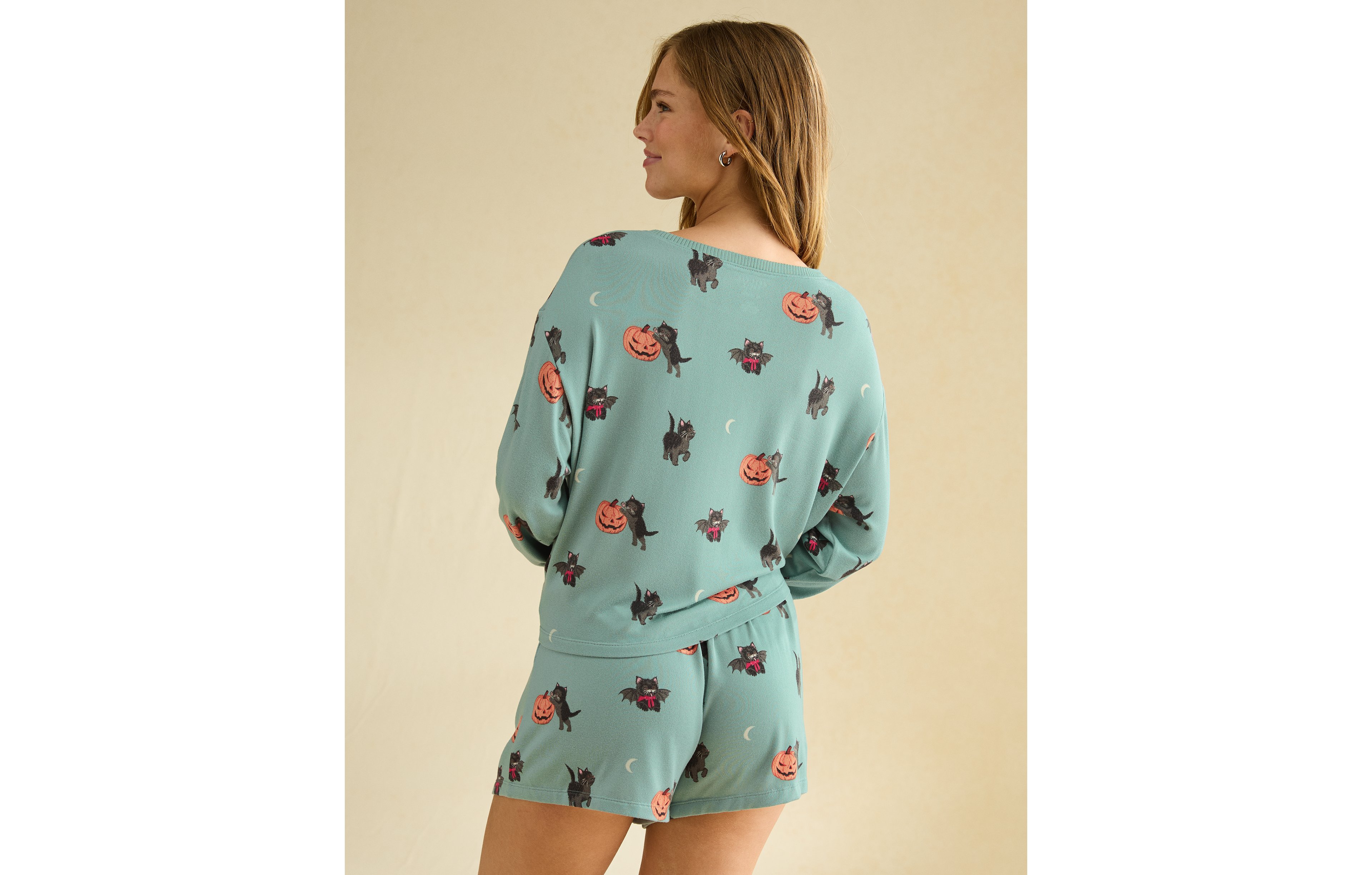 AE Luxe Plush Long Sleeve + Short PJ Set
