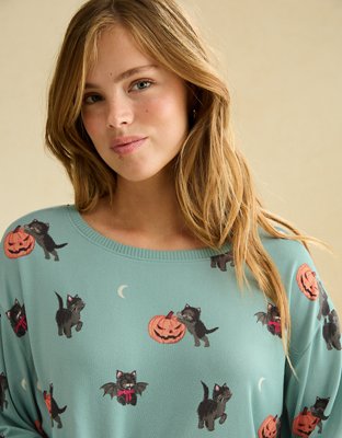 AE Luxe Plush Long Sleeve + Short PJ Set