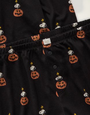 Пижамный комплект AE Luxe Snoopy, длинный рукав — American Eagle, цвет: Чёрный — фото 6
