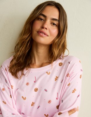 AE Luxe Plush Long Sleeve + Pant PJ Set