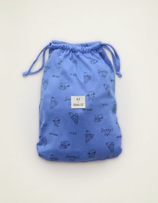 AE Luxe Plush Snoopy Long Sleeve + Short PJ Set