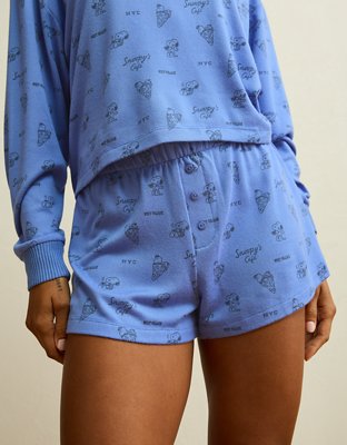 AE Luxe Plush Snoopy Long Sleeve + Short PJ Set
