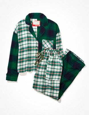 AE Flannel Shirt + Pants PJ Set