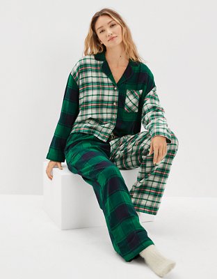 AE Flannel Shirt + Pants PJ Set