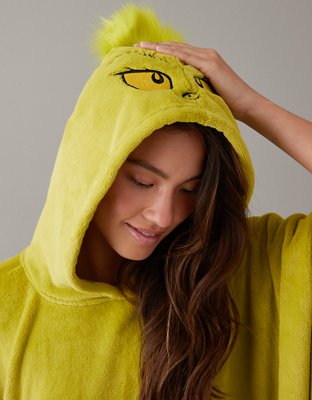 AE Grinch Plush Blanket Hoodie