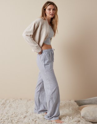 High-Waisted Striped Pajama Pants