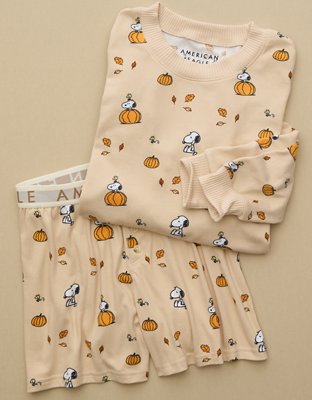 AE Snoopy Fall Pumpkin Plush PJ Set