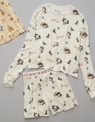 AE Snoopy Western Plush PJ Set