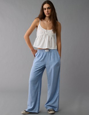 American eagle blue striped pants on sale